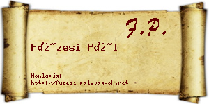 Füzesi Pál névjegykártya