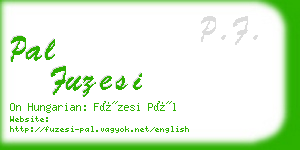 pal fuzesi business card